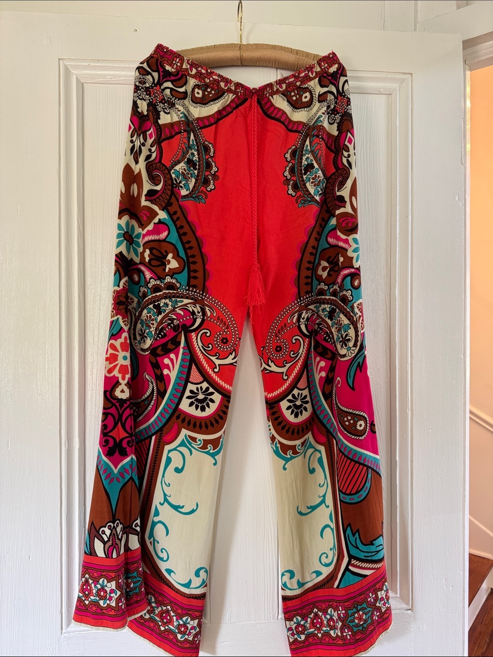 Flying Tomato Paisley Wide-Leg Pants